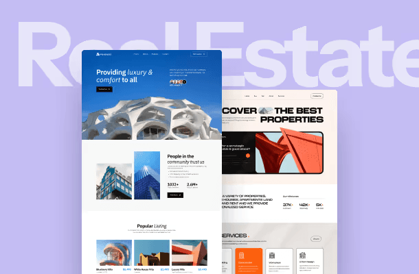Real Estate product screens